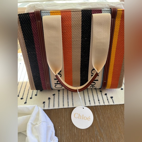 Chloe Medium Woody Striped Tote brand new never used. - Picture 3 of 12